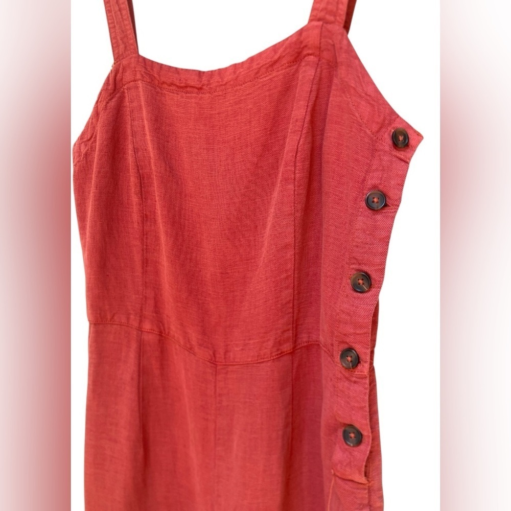 C&C California Linen Blend Jumper Size 12 |‎ Tie Waist, Side Pockets